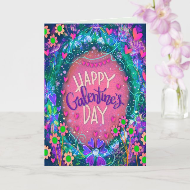 Tarjeta Fun Floral feliz día de Galentine amigo Bonito (Orquídea)