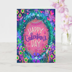 Tarjeta Fun Floral feliz día de Galentine amigo Bonito