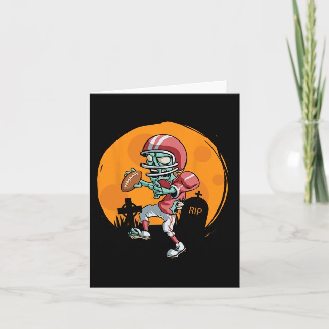 Tarjeta Fun Football Zombie Player Halloween Spor (Anverso)