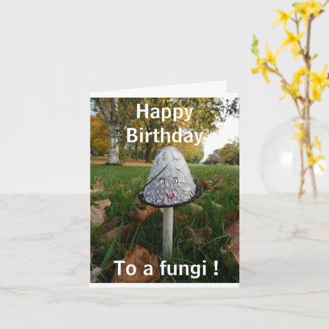 Tarjeta Fun Fungi Happy Birthday Card - personalizable (flor amarilla)