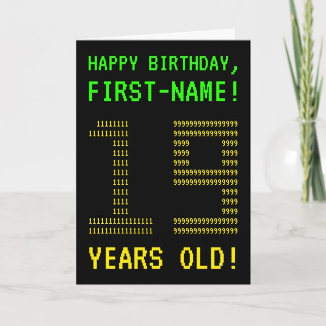 Tarjeta Fun, Geeky, Nerdy "19 YEARS OLD!" Birthday Card (Anverso)