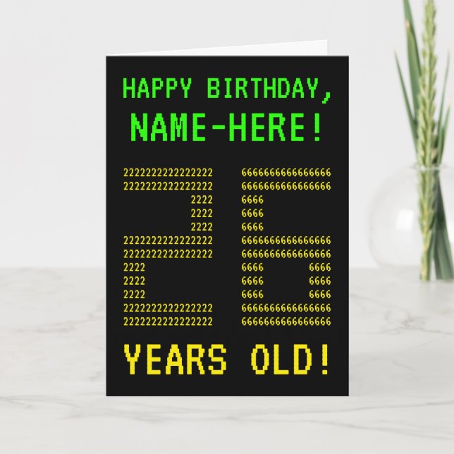 Tarjeta Fun, Geeky, Nerdy "26 YEARS OLD!" Birthday Card (Anverso)