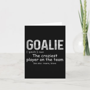 Tarjeta Fun Goalie Gear Goalkeeper Definición Soccer Hocke