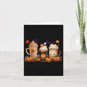 Tarjeta Fun Halloween Calabaza Spice Latte Café Cae Mujere