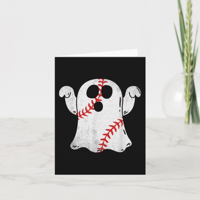 Tarjeta Fun Halloween Disfraces Fantasma Béisbol Amor del  (Anverso)