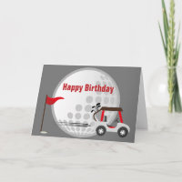 Fun Happy Birday Golfer Golf Ball, Carro & Cita