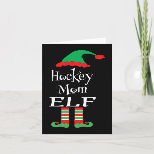 Tarjeta Fun Hockey Mamá Elf Xmas Partido Familiar Mujeres