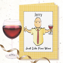 Tarjeta Fun humorístico macho Personalizado Red Wine Cumpl