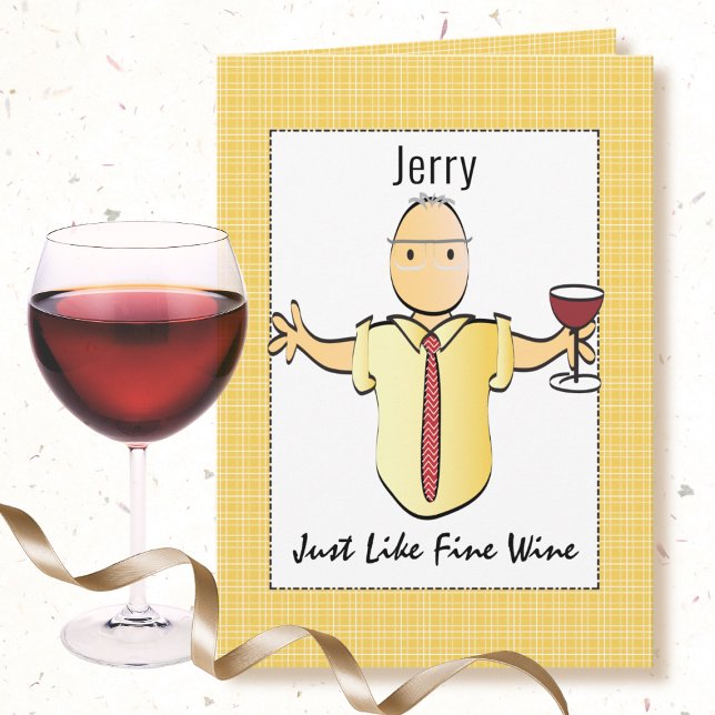 Tarjeta Fun humorístico macho Personalizado Red Wine Cumpl (Subido por el creador)