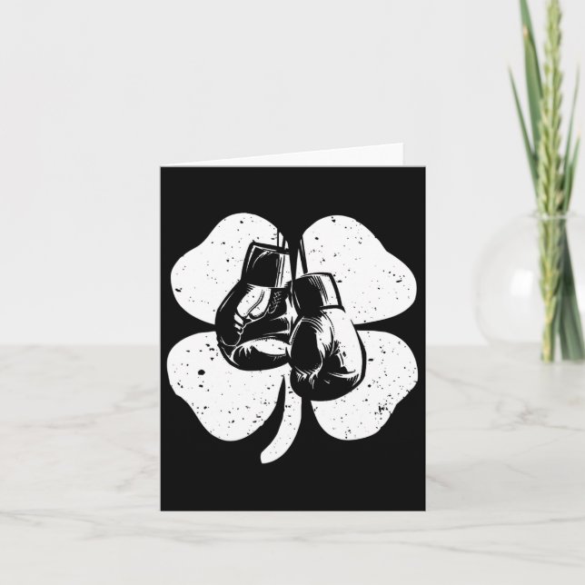 Tarjeta Fun Irish Boxing Shamrock disfraz St Patrick's Da (Anverso)