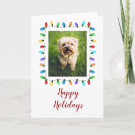 Tarjeta Fun Merry Christmas Lights Mascota Foto Frame Holi