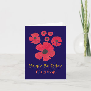 Tarjeta Fun MidCentury Poppies Cute Cumpleaños