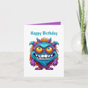 Tarjeta Fun Monster fiesta de baldosas unisex