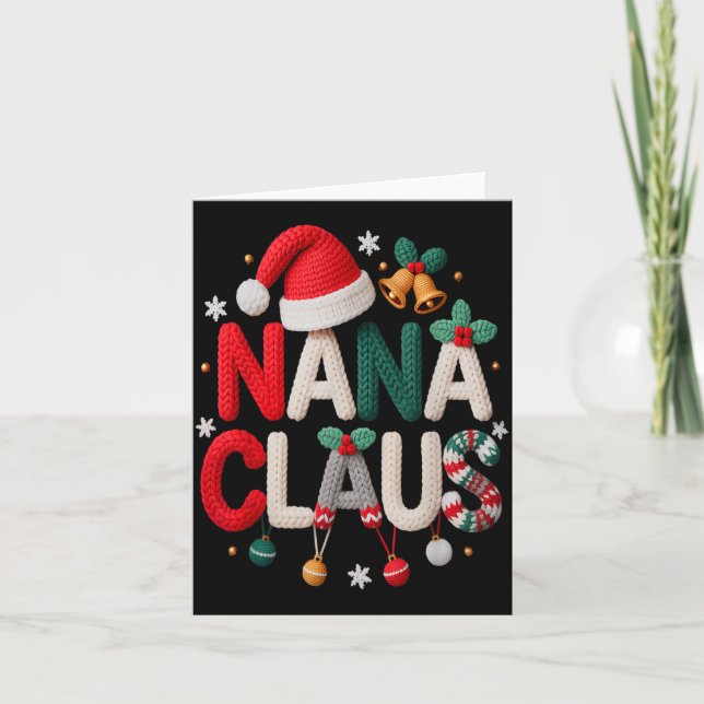 Tarjeta Fun Nana Claus Santa Claus Grandma Family Matching (Anverso)