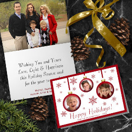 Tarjeta Fun Navidades Ball Ornament 3 Foto Felices Fiestas