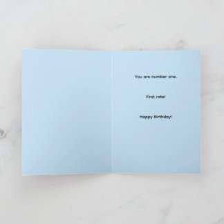 Tarjeta Fun numbers one first rate best birthday ONE