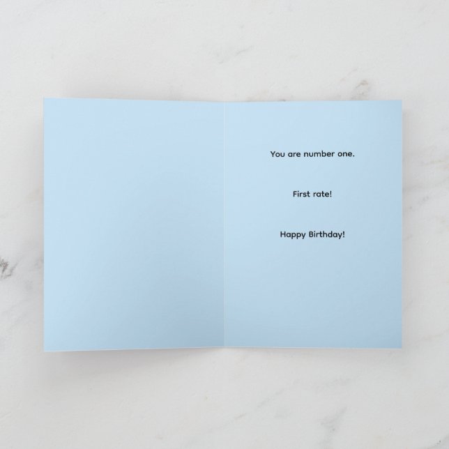 Tarjeta Fun numbers one first rate best birthday ONE (Interior)