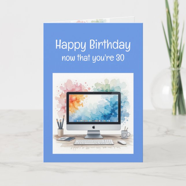 Tarjeta Fun Old Age Birthday, 30 años (Anverso)