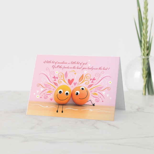 Tarjeta Fun Oranges Valentine's Day Card (Anverso)
