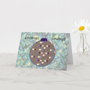 Tarjeta Fun Polka Dot Christmas Ornamet Vintage Card