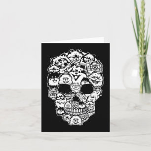 Tarjeta Fun Pomeranian Skull Dog Skeleton Halloween
