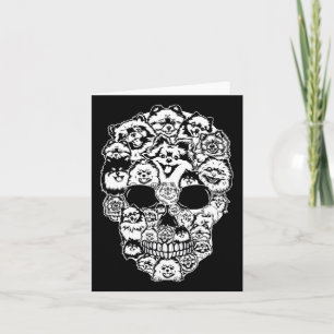 Tarjeta Fun Pomeranian Skull Dog Skeleton Halloween