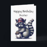 Tarjeta Fun Raccoon Brother Baseball Birday Animal<br><div class="desc">Fun Raccoon Brother Baseball Birday Animal</div>