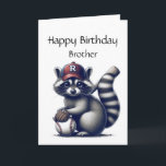 Tarjeta Fun Raccoon Brother Baseball Birday Animal<br><div class="desc">Fun Raccoon Brother Baseball Birday Animal</div>