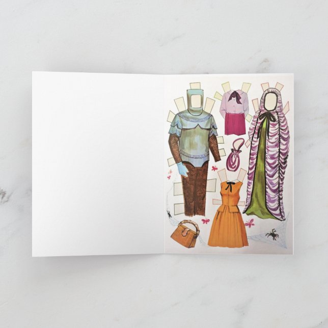 Tarjeta Fun Retro Halloween 🦇 papel de reproducción Tarje (Interior)