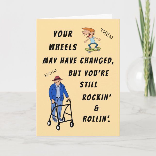 Tarjeta Fun Retro Senior Moment Happy Birthday Card (Anverso)