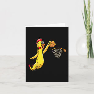 Tarjeta Fun Rubber Chicken jugando al baloncesto deportivo