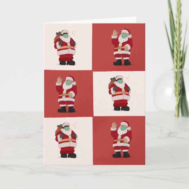 Tarjeta Fun Santa Pandemic Holiday Card (Anverso)