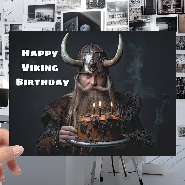 Tarjeta Fun Scandinavian Viking Warrior - Cumpleaños Nórdi (Subido por el creador)
