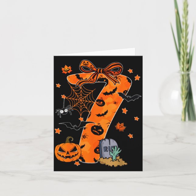 Tarjeta Fun Six Seven 6 7 Meme Design Couples Halloween  (Anverso)