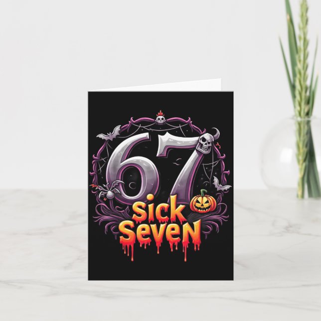 Tarjeta Fun Six Seven 6 7 Meme Design Fun Sick Seven Hallo (Anverso)