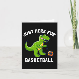 Tarjeta Fun T-Rex Acá Para Dinosaurios De Baloncesto