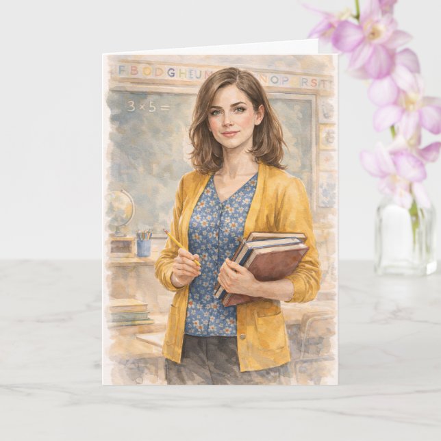 Tarjeta Fun Teacher Prayer Inspired by Ezekiel 25:17 (Orquídea)