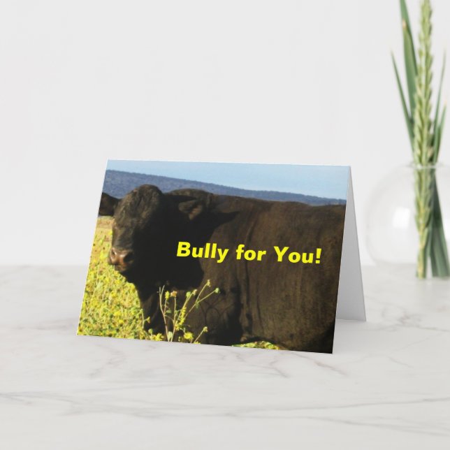 Tarjeta Fun Vet Graduation Felicitaciones Ranch Farm Bull (Anverso)