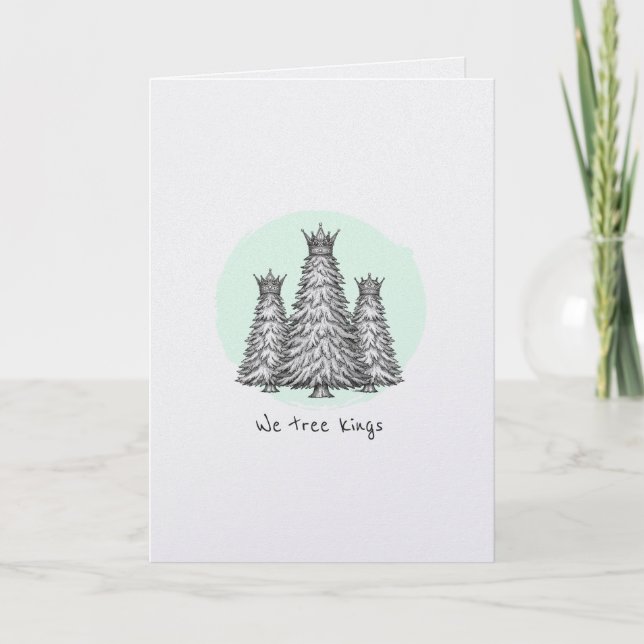 Tarjeta Fun We Three Kings Catholic Pun Christmas Tree Pun (Anverso)
