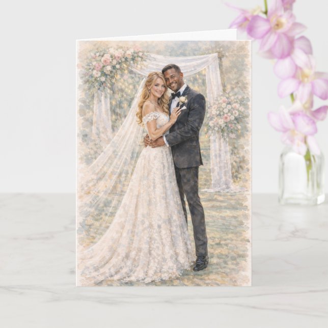 Tarjeta Fun Wedding Prayer Inspired by Ezekiel 25:17 (Orquídea)