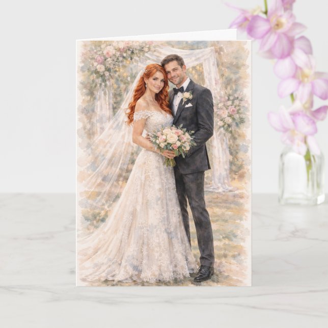 Tarjeta Fun Wedding Prayer Inspired by Ezekiel 25:17 (Orquídea)