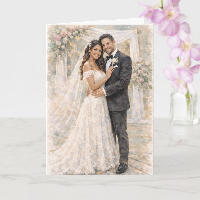 Tarjeta Fun Wedding Prayer Inspired by Ezekiel 25:17 (Orquídea)