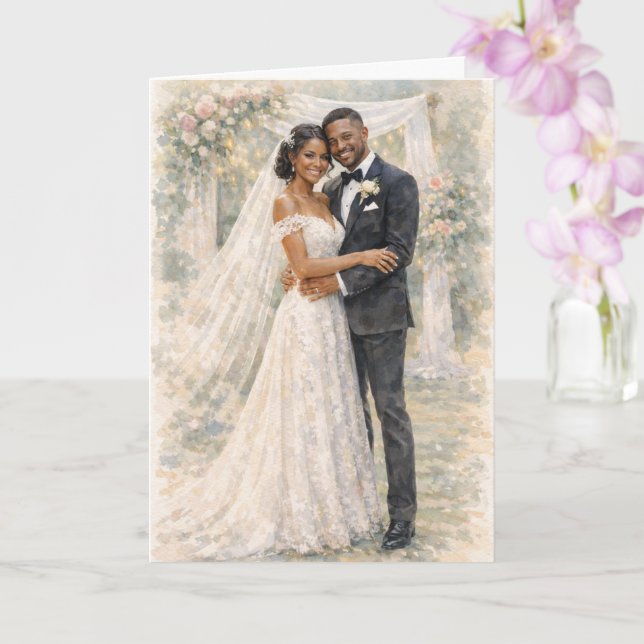 Tarjeta Fun Wedding Prayer Inspired by Ezekiel 25:17 (Orquídea)