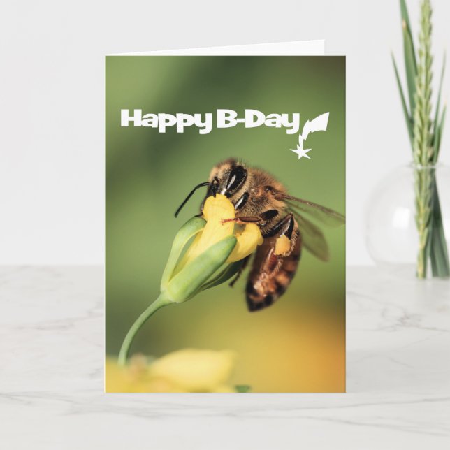 Tarjeta Fun Y Guay Garden Honey Bee Feliz Cumpleaños (Anverso)