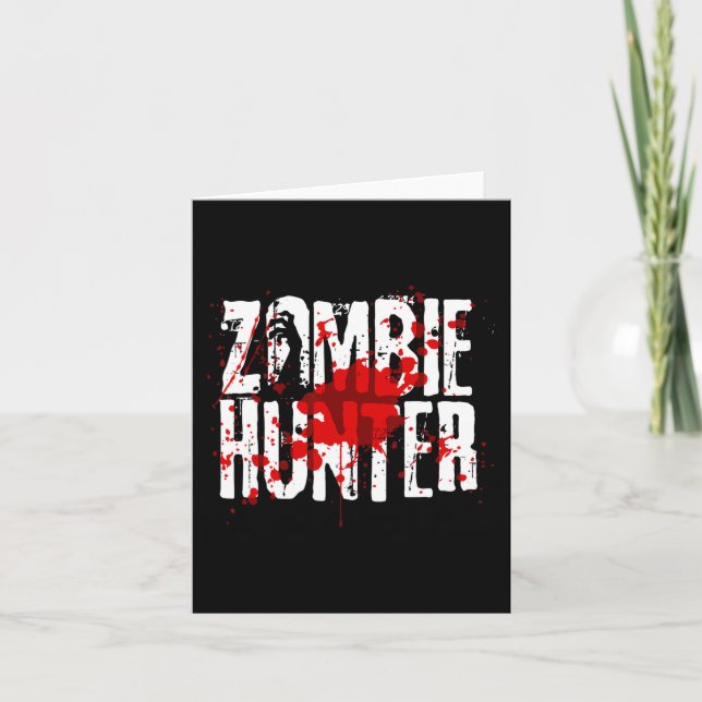 Tarjeta Fun Zombie Hunter Diseño Para Niños Chicas Hallowe (Anverso)