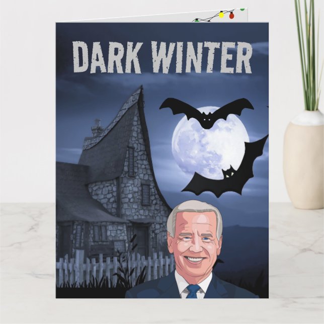 TARJETA FUNCIÓN DE INVIERNO OSCURO JOE BIDEN NAVIDAD TARJE (Anverso)
