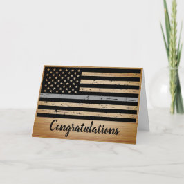 Tarjeta Funcionario correccional Rústico de línea gris del