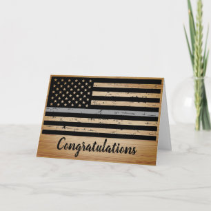 Tarjeta Funcionario correccional Rústico de línea gris del