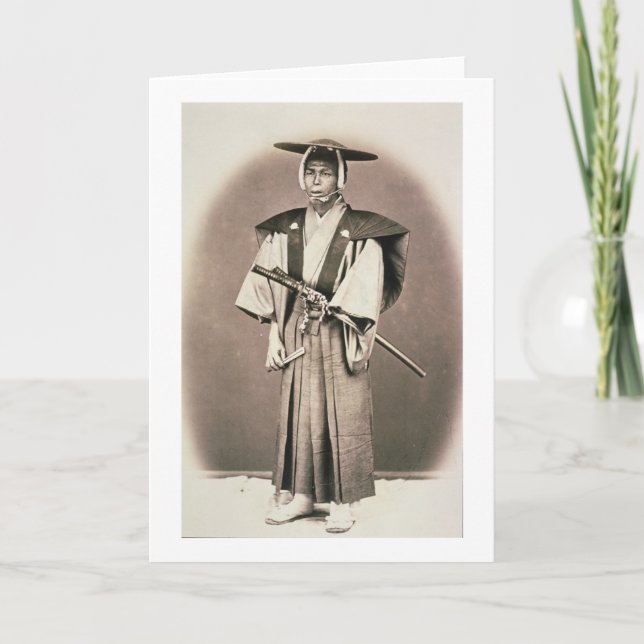 Tarjeta Funcionario judicial o samurai japonés, c.1870s (Anverso)