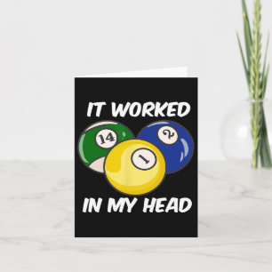 Tarjeta Funcionó En Mi Cita De La Cabeza Funny Billiards P